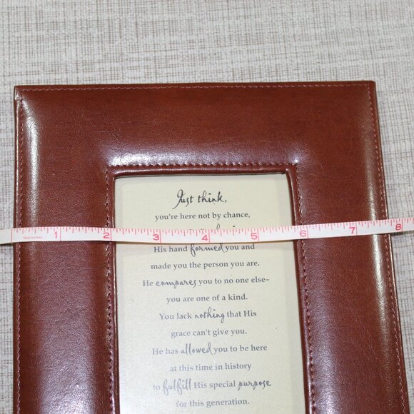 DaySpring 8”x9.5” Leather Frame with Christian Message or 4x6 Picture - LIKE NEW - Picture 4 of 7